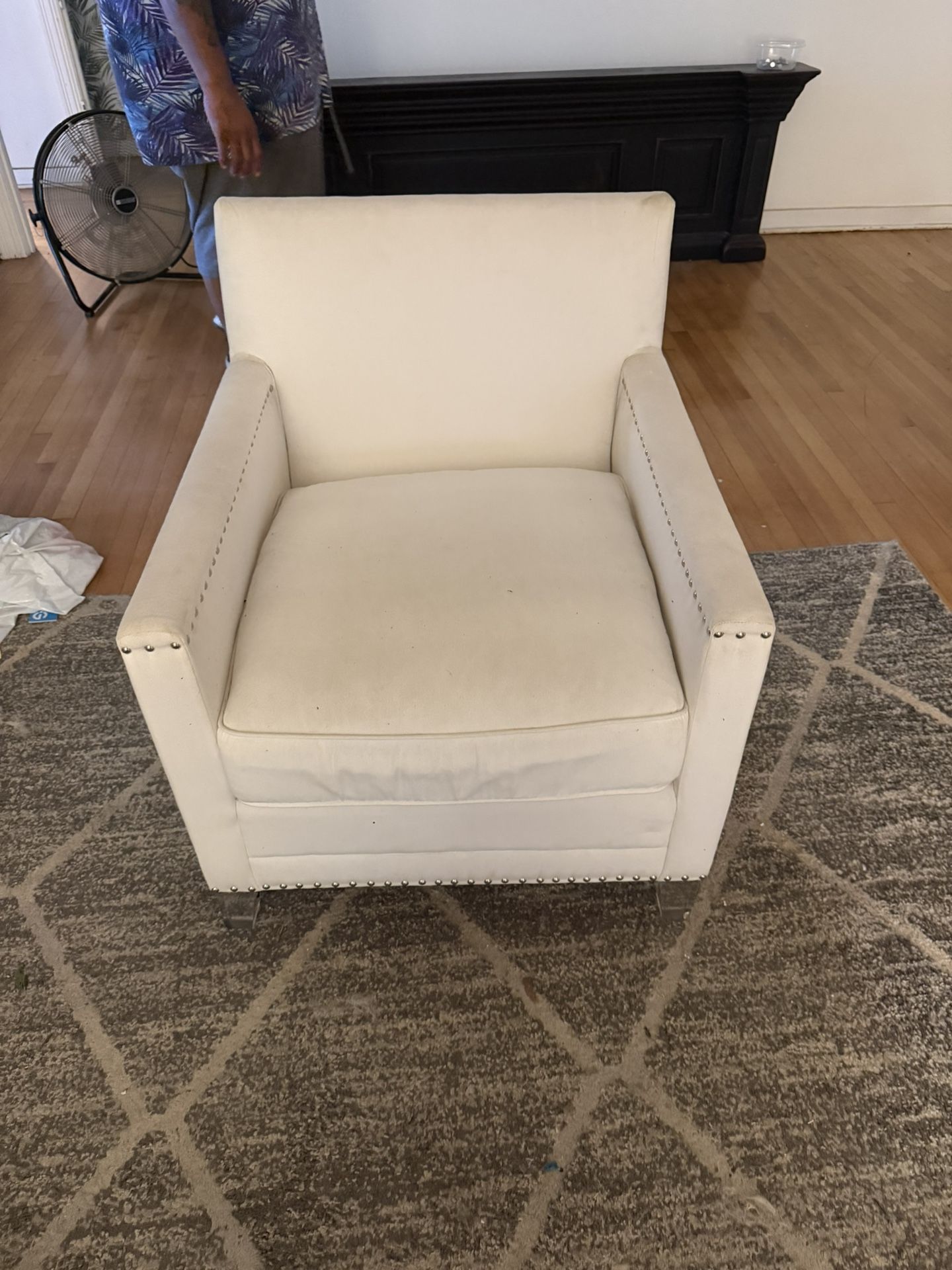 Safavieh Preston Cotton Club Chair in White/Clear