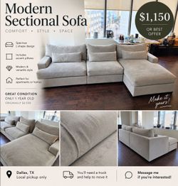 Modern L-Shape Sectional Sofa with Chaise