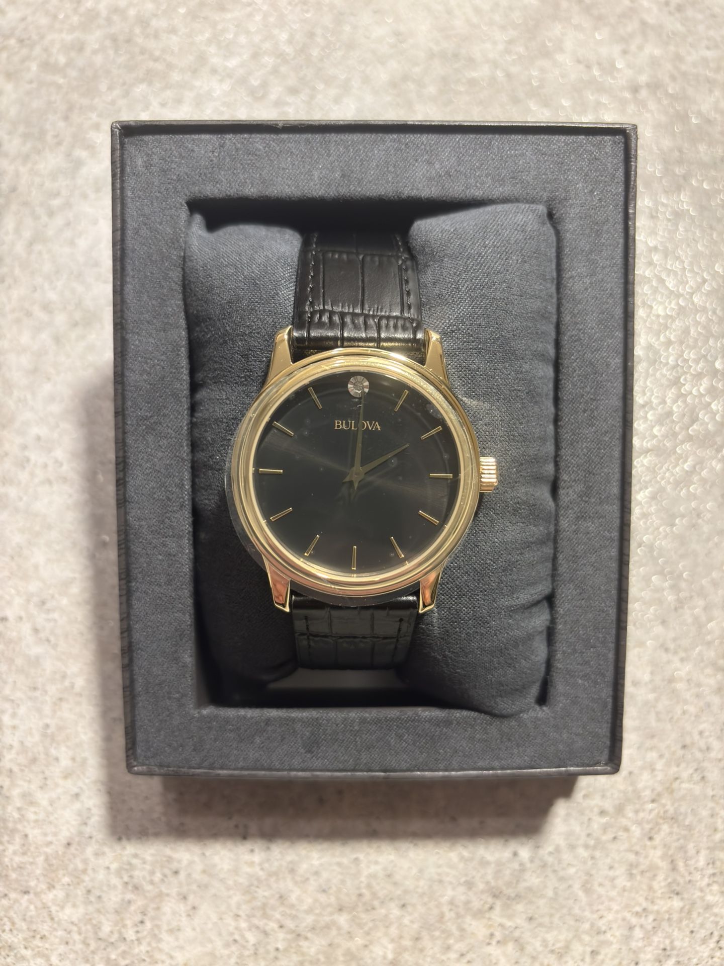 Bulova Black Leather Watch 97F55 (NEW IN BOX!)