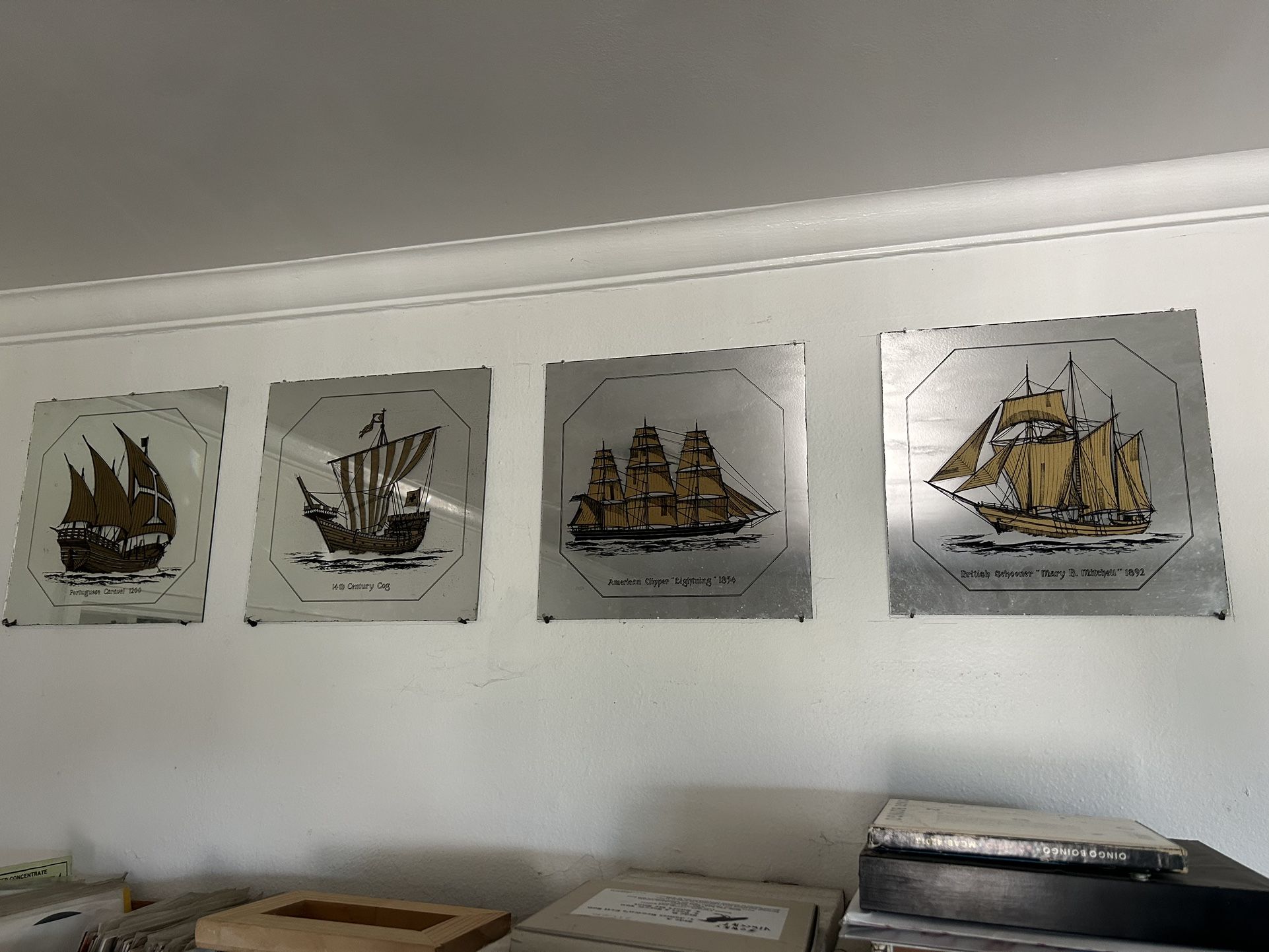 Nautical mirror Set - Historical Ships 