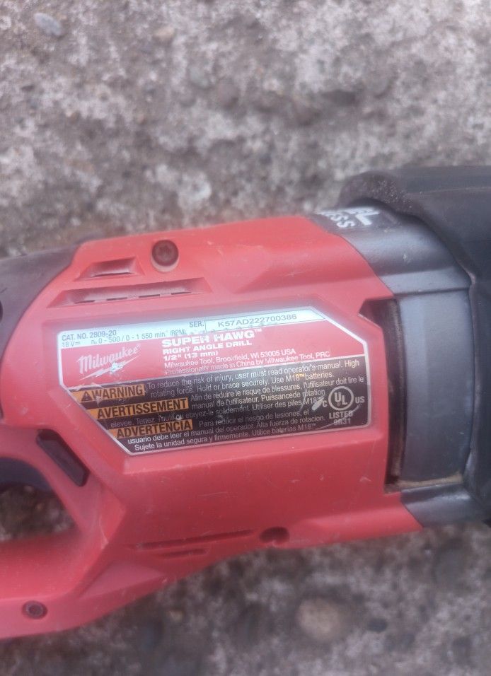 Milwaukee Super Hawg Right Angle Drill 1/2" (13mm) $150 OBO
