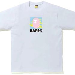 Bape Multicolor Print White Tee