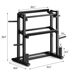 Adjustablea Weight Plate Rack Olympic Weight Tree Dumbbell Kettlebell Storage