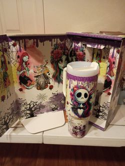 Nightmare Before Christmas Tumbler with Handle