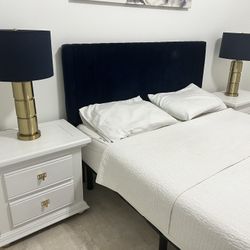 White And Gold Dresser And Nightstands