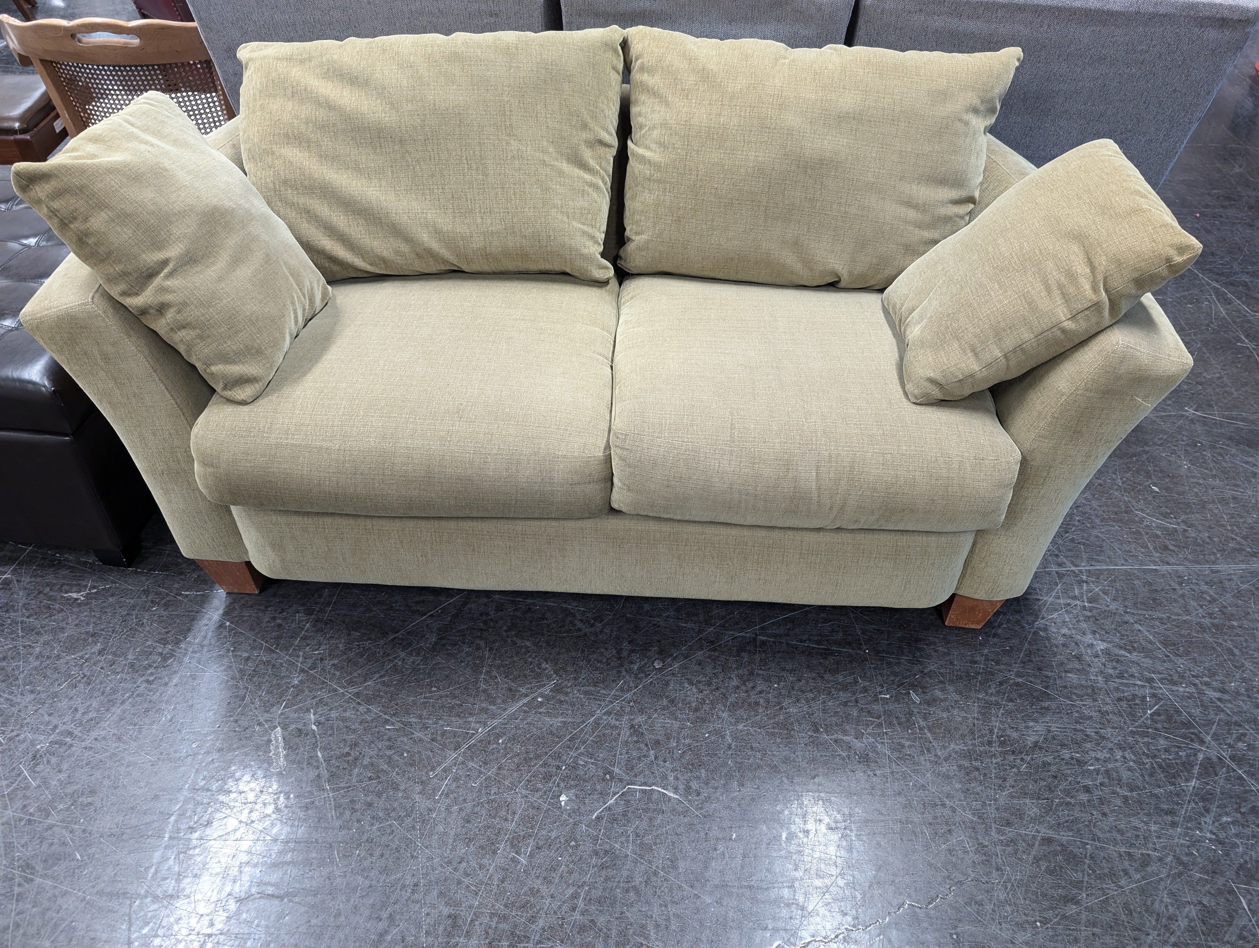 Vintage Rowe Furniture Interline Loveseat in Olive Green