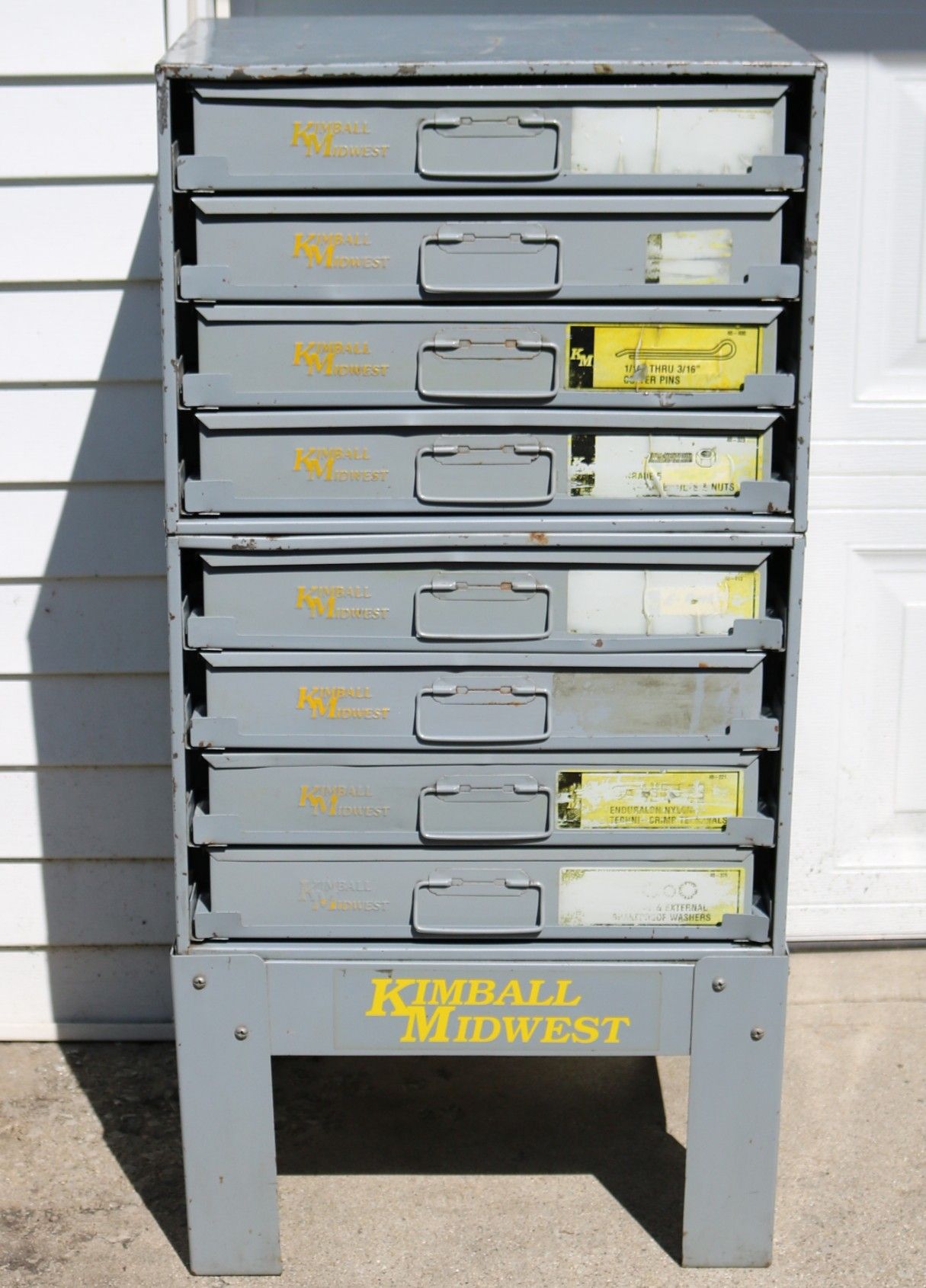 Kimball 8 drawer metal organizer storage cabinet steampunk