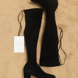 Stuart Weitzman thighland black suede, size 5