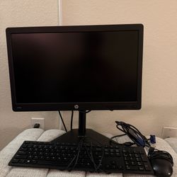     HP Monitor + Dell Keyboard & Mouse Bundle – Ready to Use