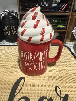 Rae Dunn Peppermint Topper Mug