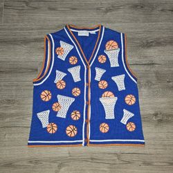 Vintage New York Knicks Basketball Belle Point Sweater Vest Womens Large