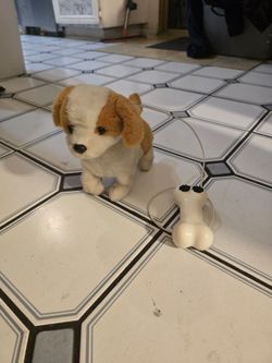 Electronic Walking Puppy Toy with Bone Remote Control