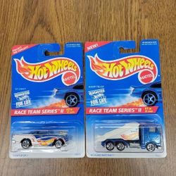 2 1996 Hotwheels Race Team ll Brand New