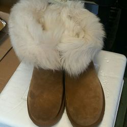 UGG type Leather Shearling Boots