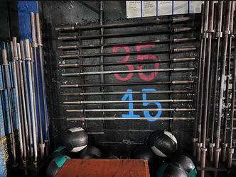 Barbells 15lbs, 36lbs, And 45lb Bars