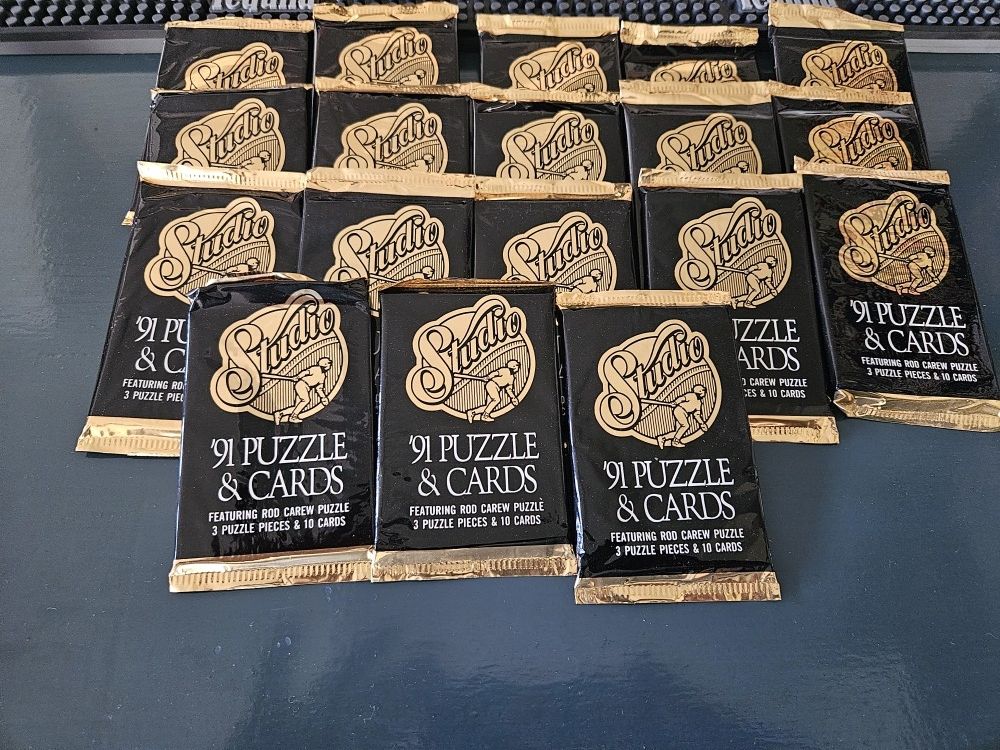 1991 Leaf Studio Baseball Factory Sealed ‐ 18 Packs -180 Cards 54 Puzzle pieces