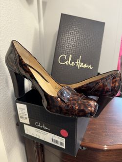 Cole Haan Tortoise Shell Women’s Brown Patent Leather Pumps