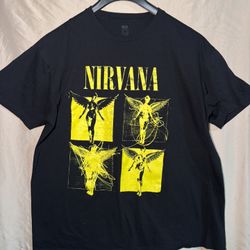Nirvana In Utero Black Yellow Album Shirt XL Tshirt 