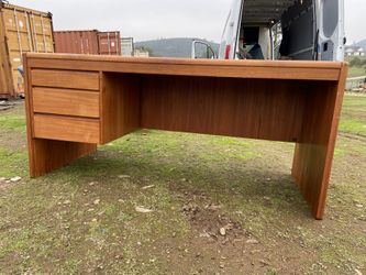 Vintage Mid Century Modern Teak Danish Desk From Singapore 
