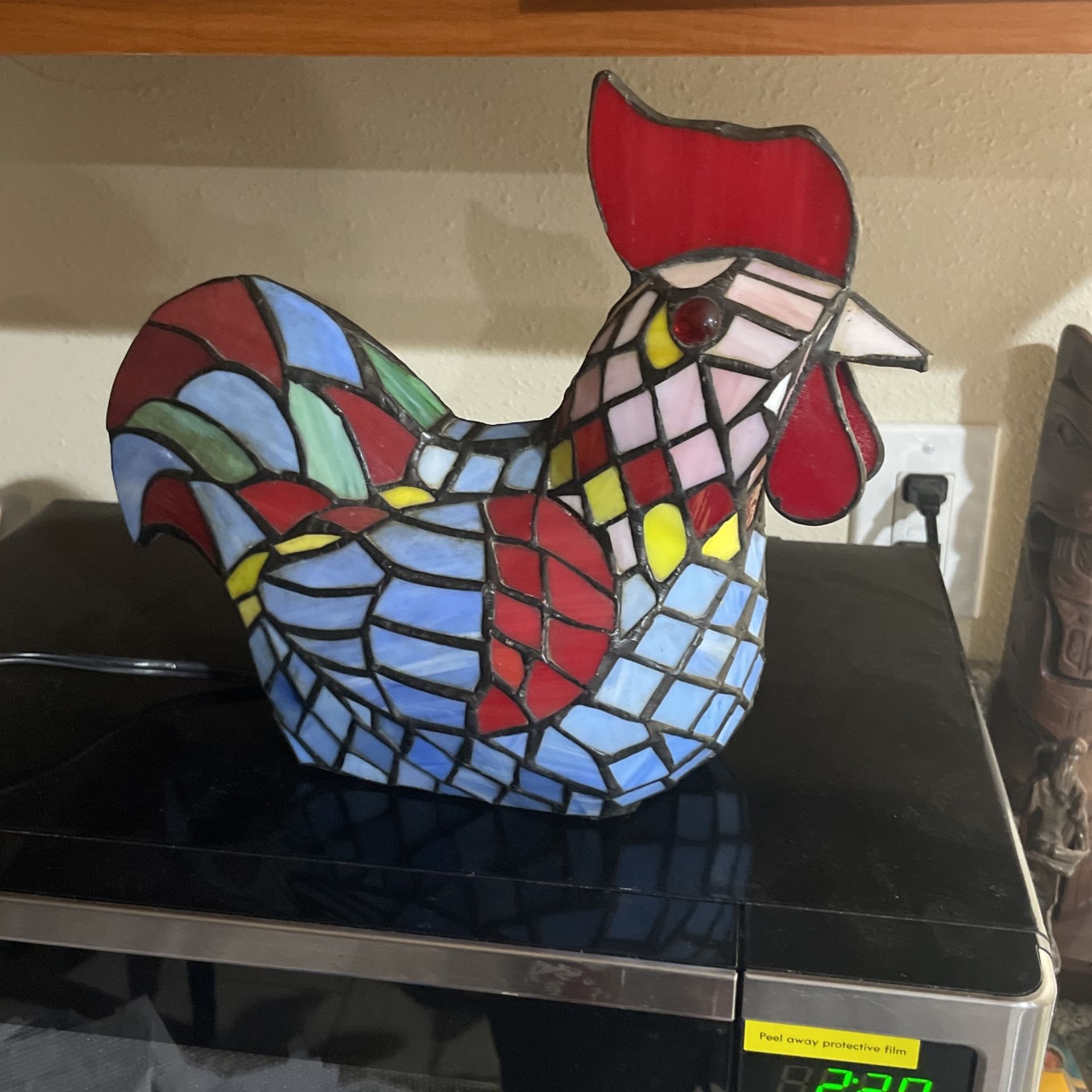 Stained Glass Rooster Night Light.
