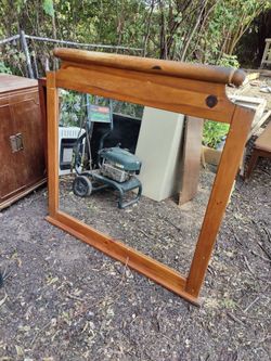 Solid wood framed mirror