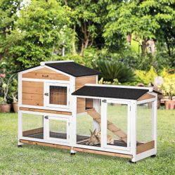 PawHut Wooden Mobile Pet Home 