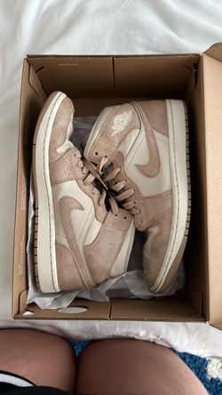 Air Jordan 1 Mid Tan Suede Sneakers Women’s 9