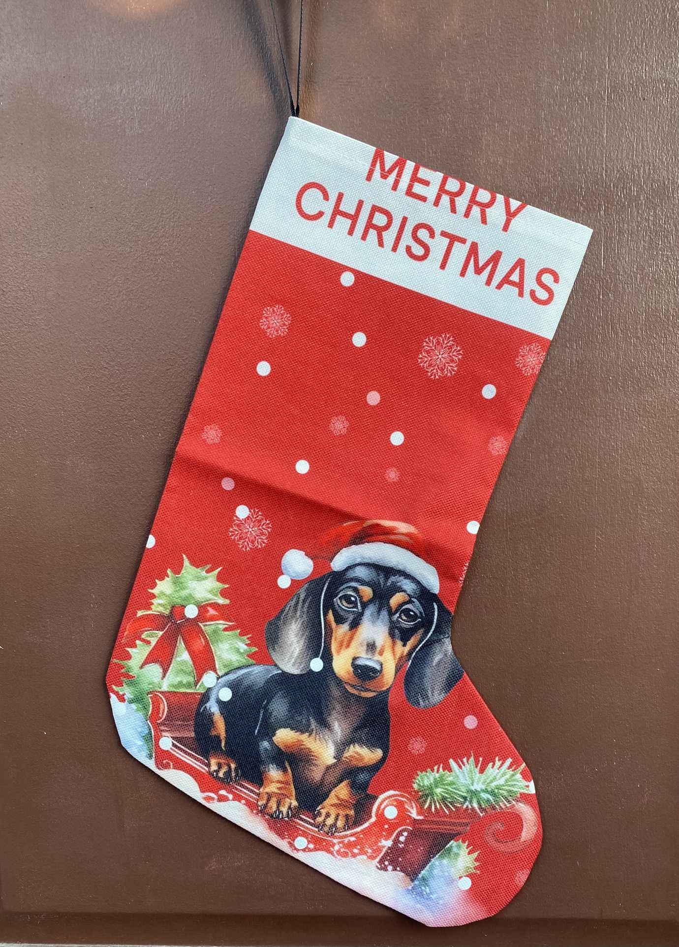 Christmas Dachshund Dog Stocking 