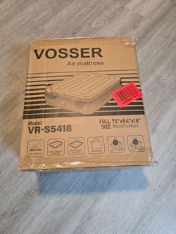 VOSSER Full Size Air Mattress 18" Raised Inflatable Bed Built-In Pump