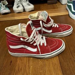 Vans Classic Red Suede Hightops - Women’s 6.5