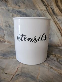 White Ceramic Utensil Holder