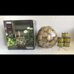 Allen Roth Sepia Ceramic Glaze Firepot