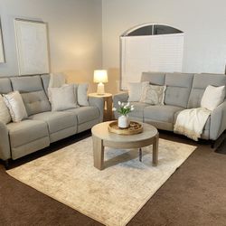 Beautiful Grey Electric Recliner Sofas