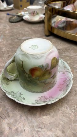 Antique Leuchtenburg German Porcelain Cup and Saucer