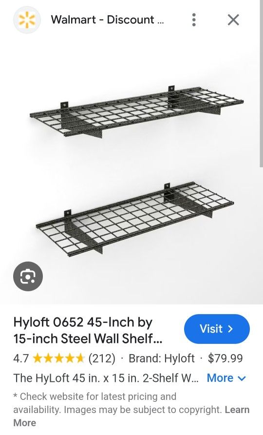 HyLoft 45 in. x 15 in. Steel Wire Garage Wall Shelf Storage System - 2 pack