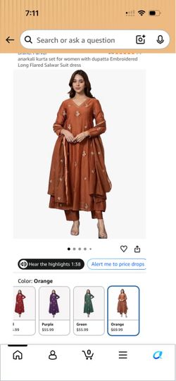 Embroidered Anarkali Kurta Set with Dupatta