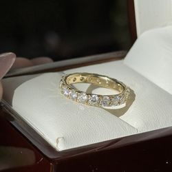2cttw VVS1 Moissanite eternity band solid 10k gold ring 6
