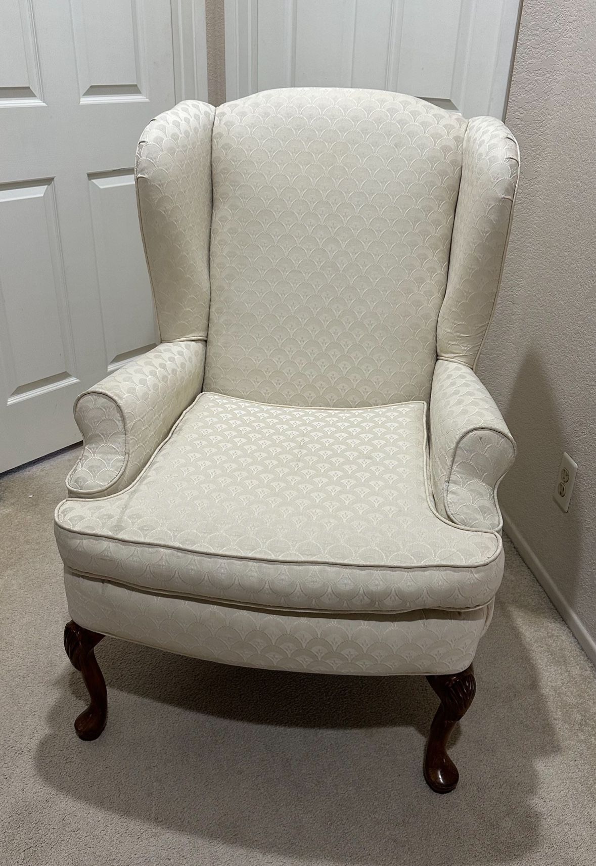 White Wingback Arm Chair