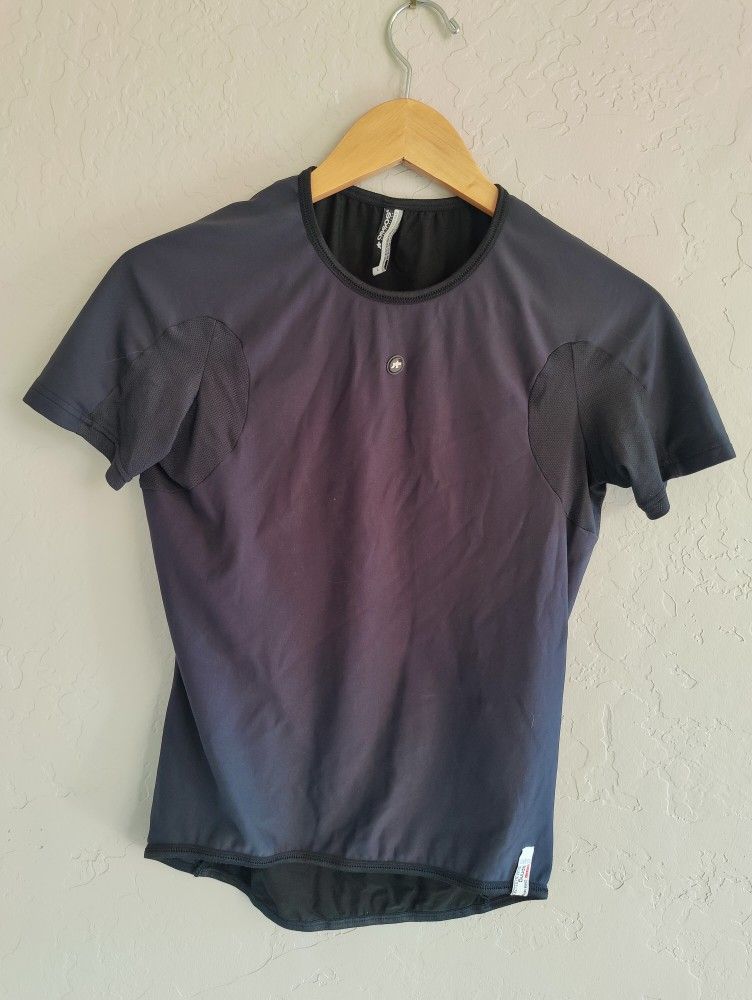 Assos Clima outfit, black mens base layer shirt, short sleeves, spring, large