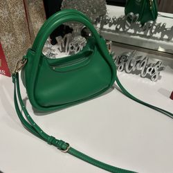 Brand New Green Gold Accent Purse Crossbody Handle Purse