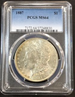 1887-P Morgan Silver Dollar PCGS MS-64