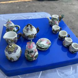 Vintage miniature porcelain or ceramic tea sets 