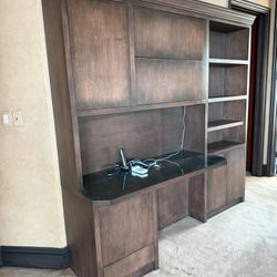 Wall Desk Unit In Wood 