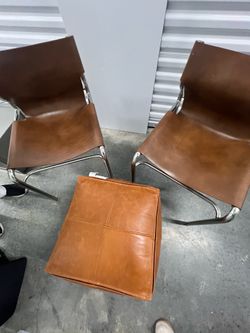 **For Sale: Two Chairs with Ottoman**
