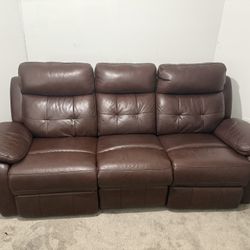 Power Reclining Leather Sofa with USB Ports ⚡️