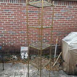 Small Five Shelf Iron And Glass Etagere