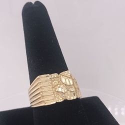 Gold Ring Nugget Style 10K New