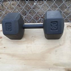 Cast iron 60 Pound Dumbbell