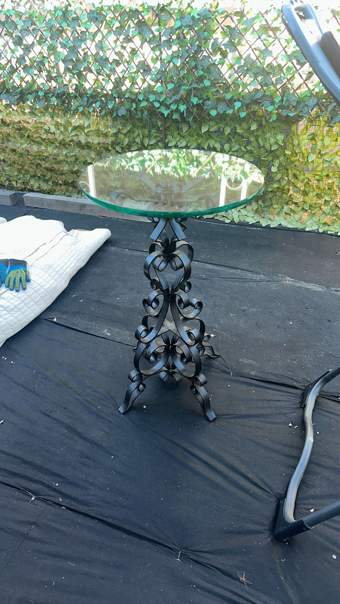 Glass Coffee Table Removable Glass Iron Metal Heavy