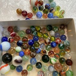 50 + getman glass eye swirl kids marbles vintage collectible collection lot 